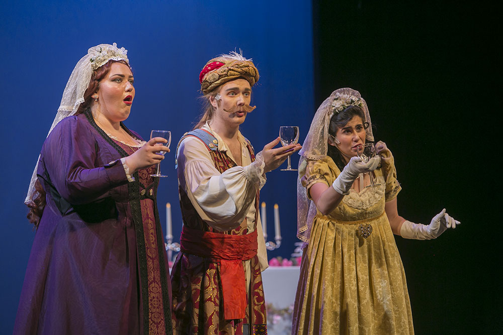 Student Opera singers on stage at Rowan.