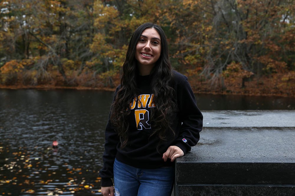 Marcella M. smiling outside Engineering Pond