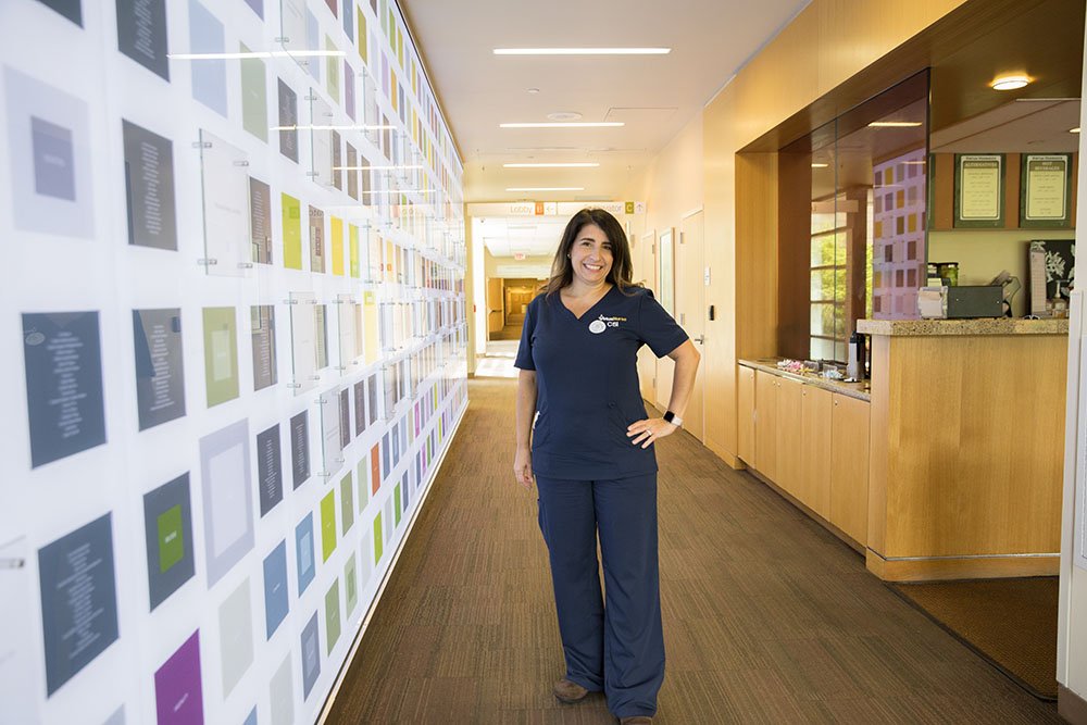 Student and nurse Susan Hacker photographed at Virtua Health System