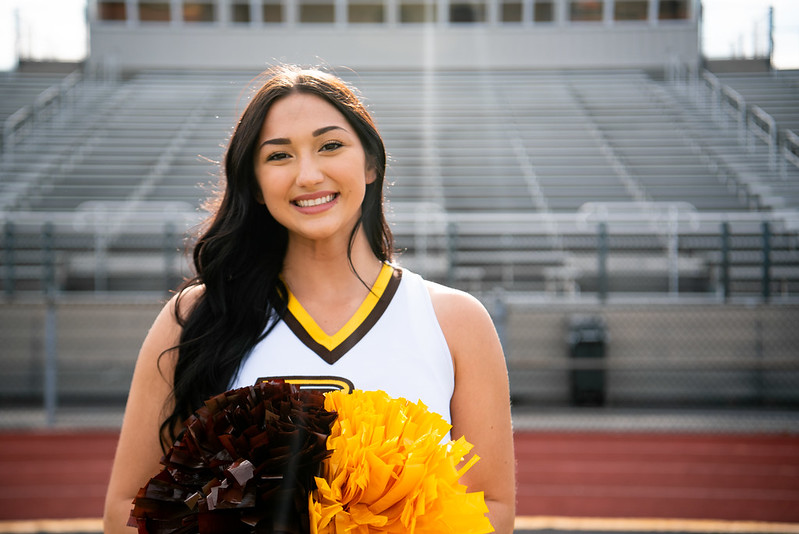 Gianna, a Rowan University cheerleader poses.