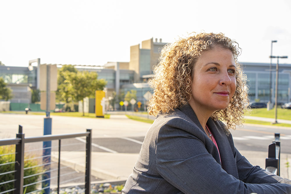 Danielle Jubanyik photographed outside James Hall